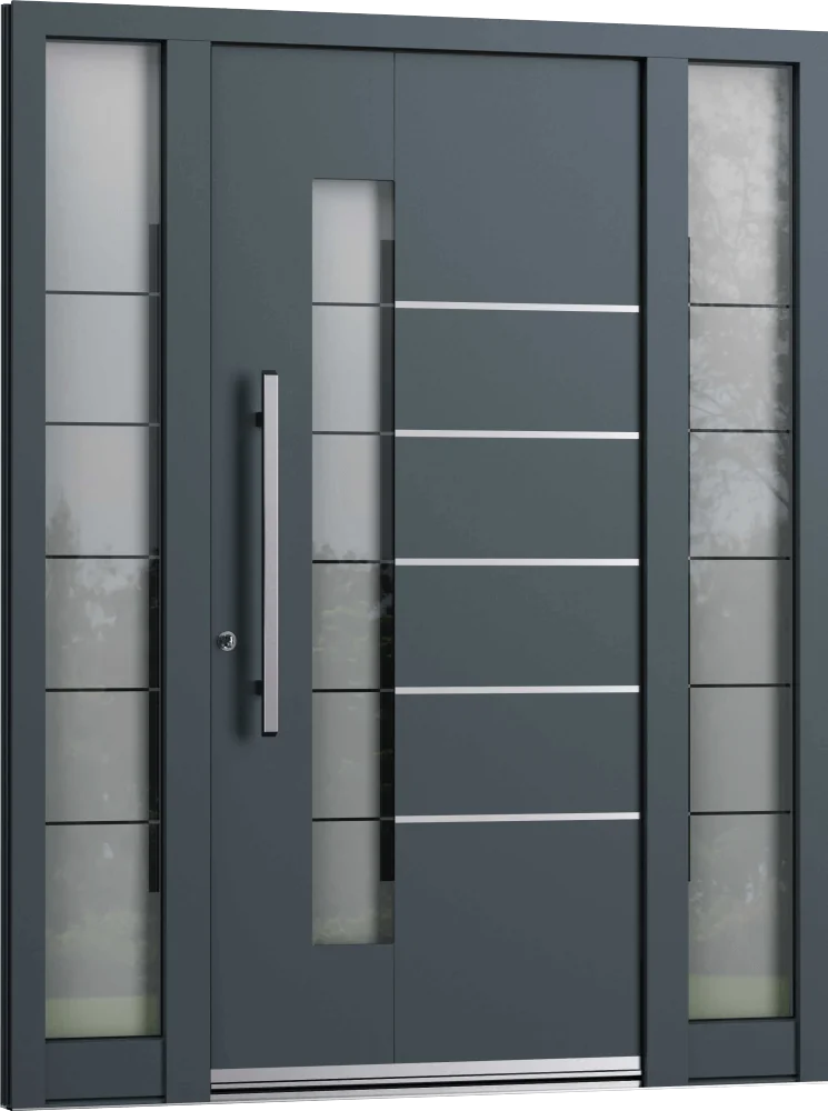 Profil-Detail einer gedämmten Haustür